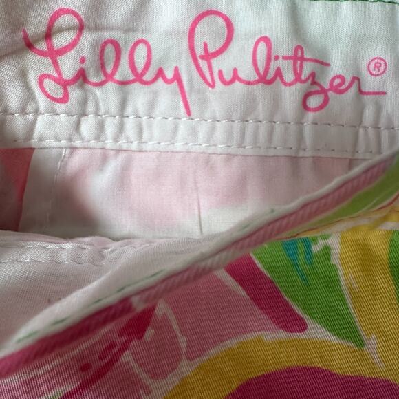 Lilly Pulitzer Buttercup Shorts Womens 00 Pink Green Paisley Scallop All Nighter - Picture 4 of 9